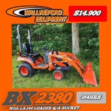 2017 KUBOTA BX 2380 WITH 344 LOADER Q/A BUCKET