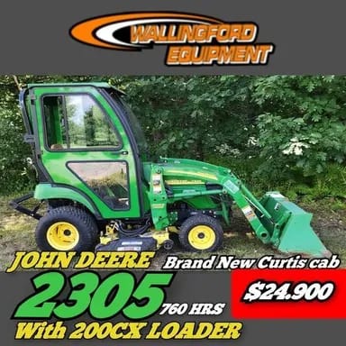 JOHN DEERE 2305 WITH 200CX LOADER (BRAND NEW CAB)