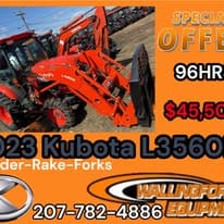 2023 KUBOTA L3560LE CAB UNIT WITH LA805 LOADER Q/A BUCKET