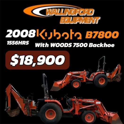2008 KUBOTA B7800 WITH WOODS 7500 BACKHOE 1556HRS