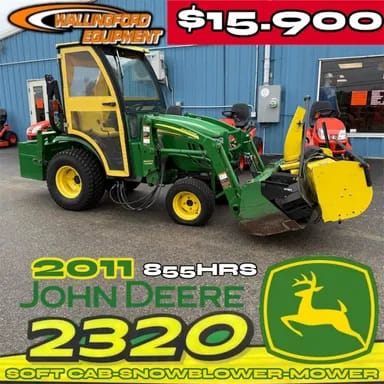 2011 JOHN DEERE 2320 WITH SOFT CAB SNOWBLOWER-WEIGHT BOX