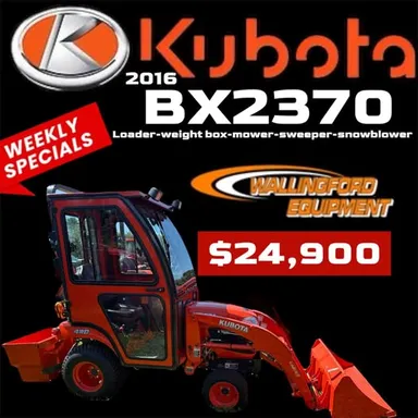 2016 KUBOTA BX2370 WITHE CAB-LOADER-MOWER-SWEEPER-SNOWBLOWER